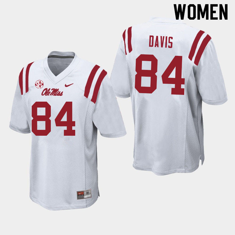 Qua Davis Ole Miss Rebels NCAA Women's White #84 Stitched Limited College Football Jersey IMB5358XD
